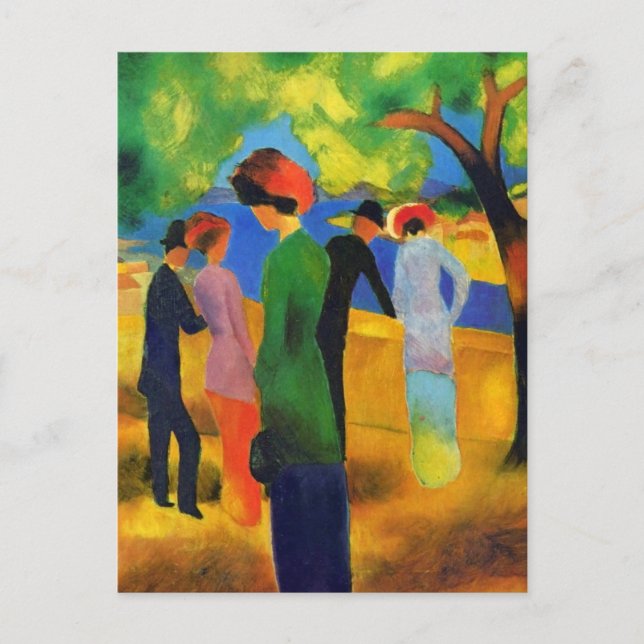 August Macke - Lady in a Green Jacket Postcard (Front)