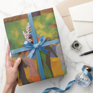 August Macke Lady in a Green Jacket Wrapping Paper