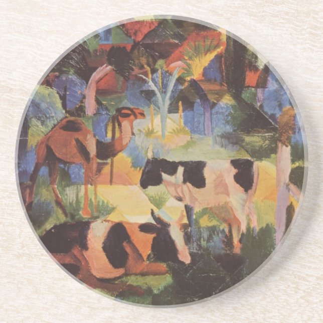 August Macke Landscape with Cows and Camel Coaster (Front)