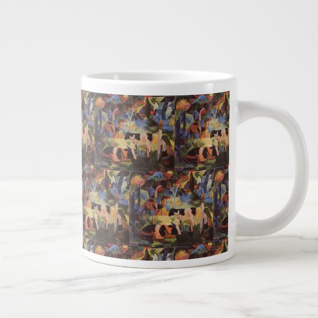 August Macke Landscape with Cows and Camel Large Coffee Mug (Right)
