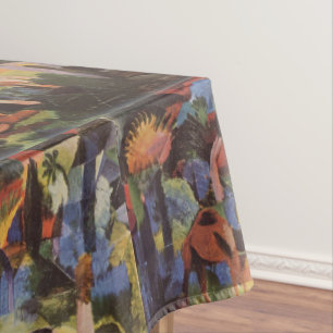 August Macke Landscape with Cows and Camel Tablecloth