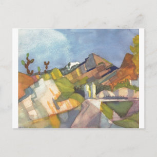 August Macke - Rocky Landscape 1914 Watercolor Postcard