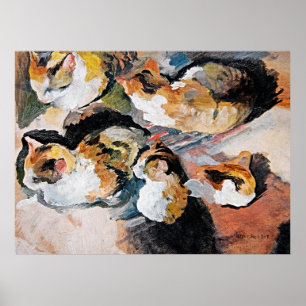 August Macke’s Cat—Retro Elegance for Your Wall Poster