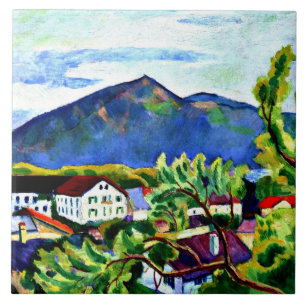August Macke - Spring Landscape in Tegernsee Ceramic Tile