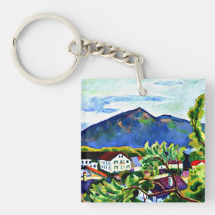 August Macke - Spring Landscape in Tegernsee Key Ring