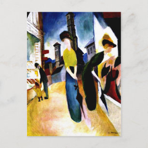 August Macke - Two Women in Front of a Hat Shop Postcard