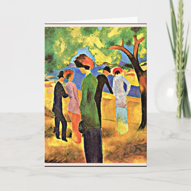 August Macke - Woman in a Green Card (Front)