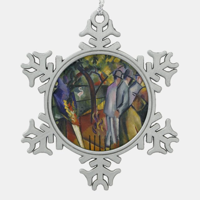 August Macke | Zoological Garden I Snowflake Pewter Christmas Ornament (Front)