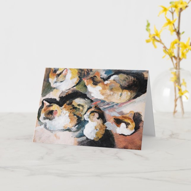 August Macke's Katzenstudien (Study of a Cat) Card (Yellow Flower)