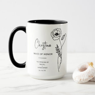 August Maid of Honour   Poppy Birth Flower Mug