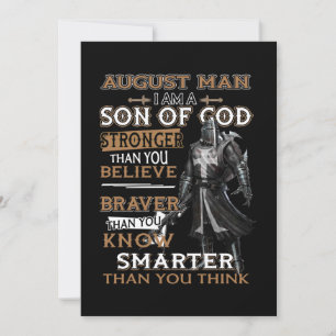 August Man I'm Son God Stronger Than You Believe Holiday Card