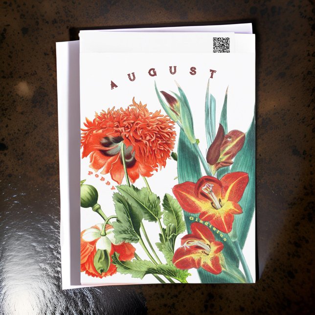 August Month Flowers Gladiolus & Poppy | Postcard (Creator Uploaded)