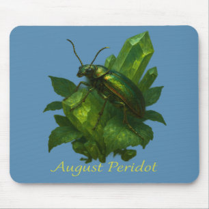 August Peridot – Jewel Beetle & Crystal Mouse Pad