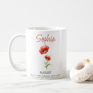 August Personalised Birth Flower  Coffee Mug