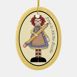 August Ragedy Ann "Time to Hit the Books" Ornament