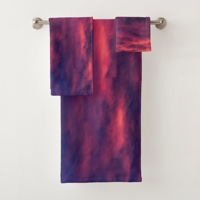 august red bath towel set (Insitu)