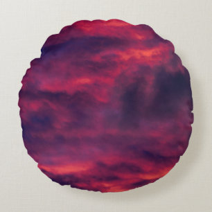 august red round cushion