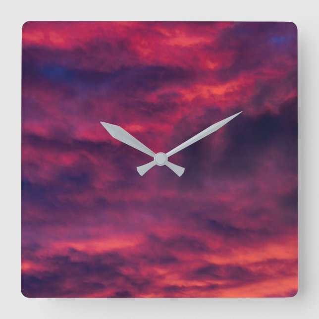 august red square wall clock (Front)