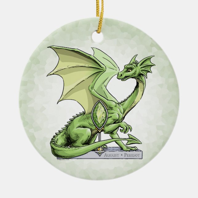 August’s Birthstone Dragon: Peridot Ornament (Front)