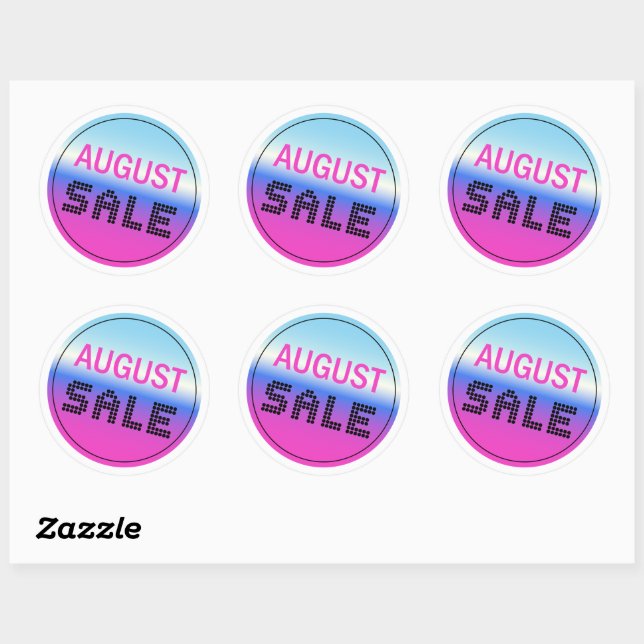 August Sale Gradient Holographic Style Sticker Set (Sheet)