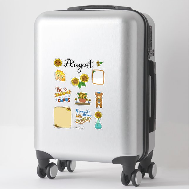 August sticker sheet - Late summer Glow (Suitcase)