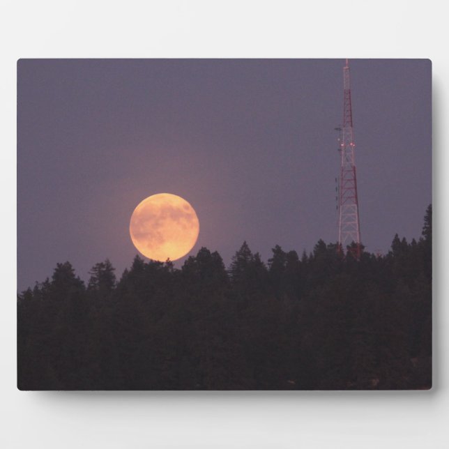 August Supermoon over Paradise Ridge Plaque (Front)