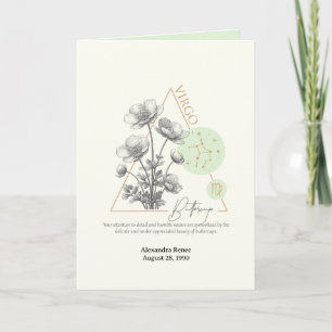August to September Birth Flower Custom Birthday Card