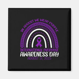 August We Wear Purple International Overdose Aware Magnet