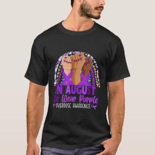 August We Wear Purple Overdose Awareness Purple Ra T-Shirt