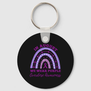 August We Wear Purple Overdose Awareness Rainbow 2 Key Ring