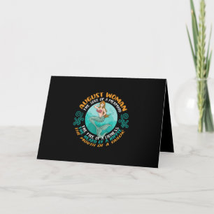 August Woman Soul Of Mermaid Leo Zodiac Birthday Card