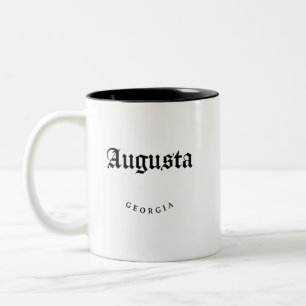 Augusta Georgia Black Font Two-Tone Coffee Mug