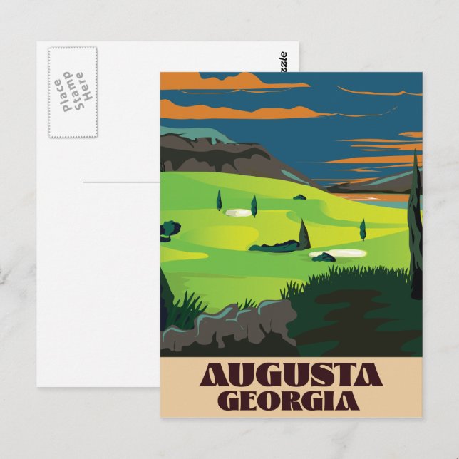 Augusta Georgia Golf poster Postcard (Front/Back)