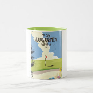 Augusta Georgia Golf Poster Two-Tone Coffee Mug