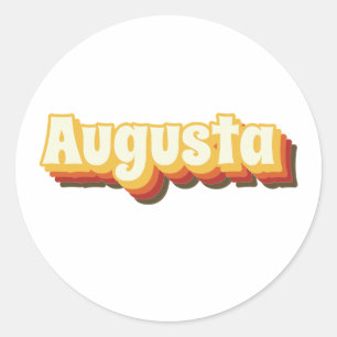 Augusta Maine Retro Vintage Text Classic Round Sticker