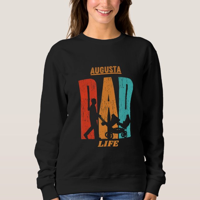Augusta Native Funny State Flag Dad Parent Baby Sweatshirt (Front)