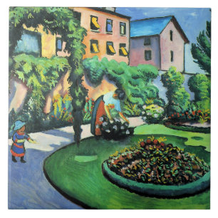 Auguste Macke - Gartenbild, popular painting, Ceramic Tile