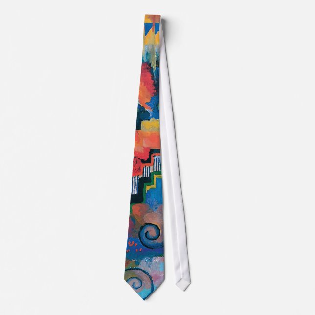 Auguste Macke - Homage To Bach Abstract Modern Art Tie (Front)