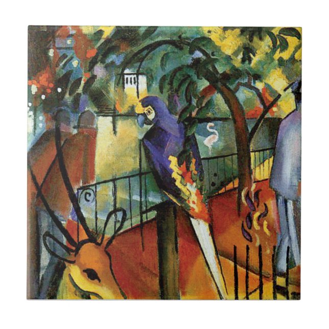 Auguste Macke - Zoological Garden Animal Lover Ceramic Tile (Front)
