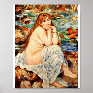 Auguste Renoir- Bather Seated On A Sand Bank Poster