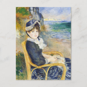 Auguste Renoir By The Seashore Woman Portrait Postcard