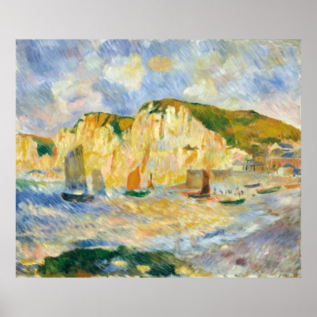 Auguste Renoir Sea and Cliffs Poster (Front)