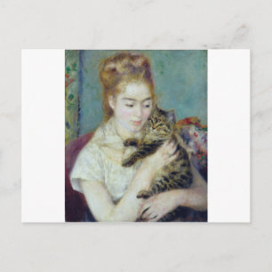 Auguste Renoir - Woman With A Cat Postcard