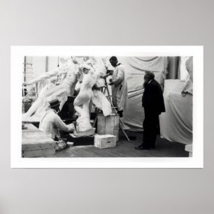 Auguste Rodin in his Paris studio Poster