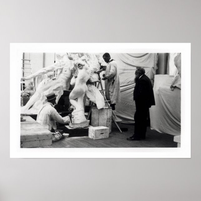 Auguste Rodin  in his Paris studio Poster (Front)