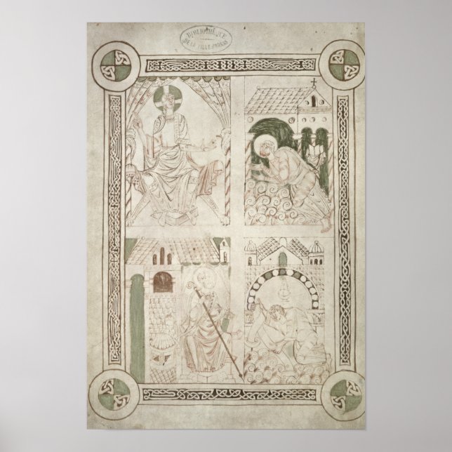 Augustine at the Feet of Christ & Scribe Poster (Front)