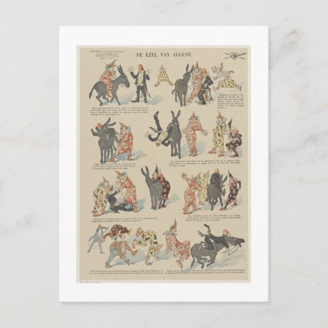 August's Donkey, Théophile Alexandre Steinlen,  Postcard (Front)