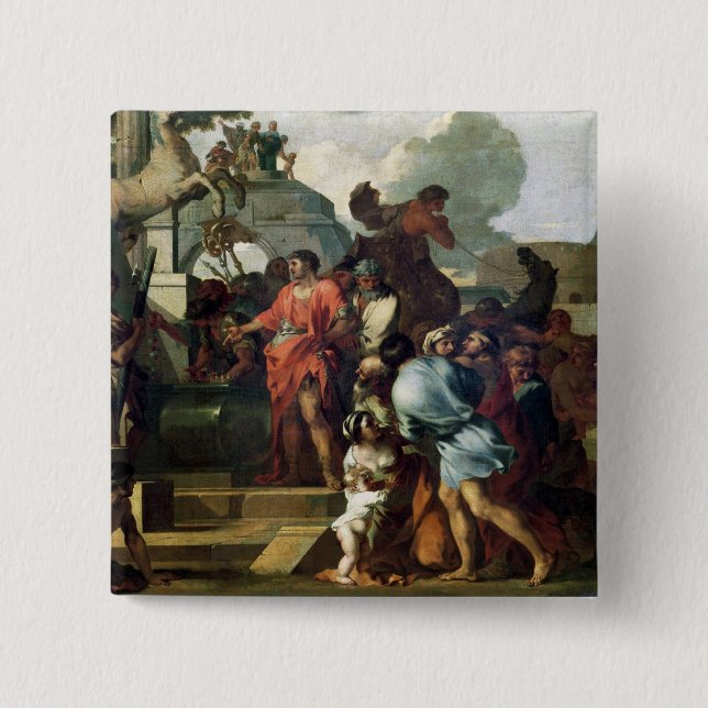 Augustus  before the Tomb of Alexander III 15 Cm Square Badge (Front)