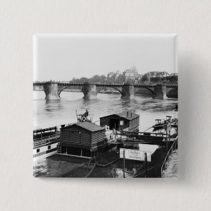 Augustus Bridge, Dresden, c.1910 15 Cm Square Badge