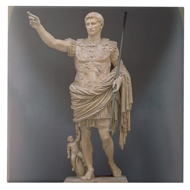 Augustus of Prima Porta, c.20 BC (marble) Tile (Front)